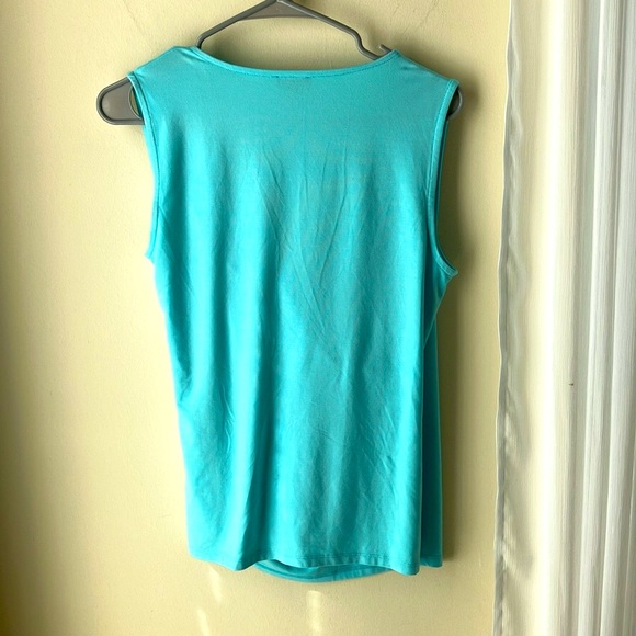 Talbots teal sleeves wrap top MP - Picture 3 of 5